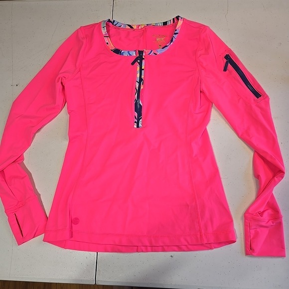 Lilly Pulitzer Sweaters - Lilly Pulitzer Luxletic Kona Sunguard 1/4 Zip Pullover UPF 50+ Womens XS Pink